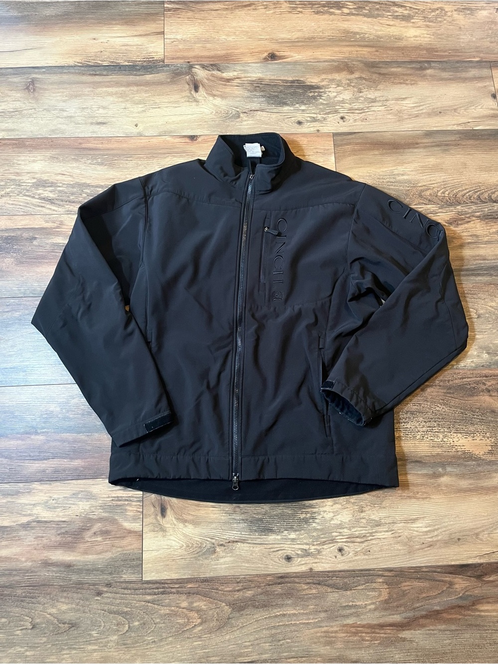 Cinch Soft Shell Jacket Concealed Carry Men’s Size L Black Logo Embroidered